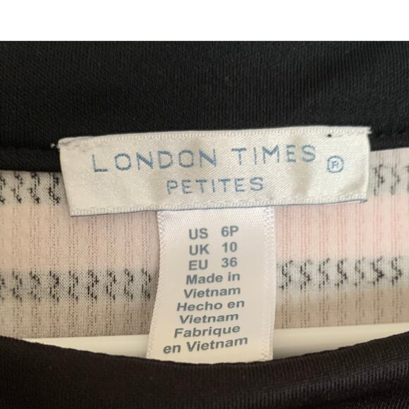 London Times Casual Dress Short Sleeve: Brown, Pink Stripes Size 6P - Picture 4 of 7